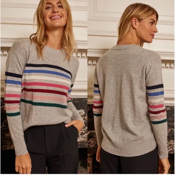 summersalt Sweaters - NWT Summersalt The Coziest Cashmere Wool Blend Striped Crew Sweater Size 2XL